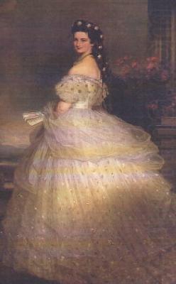 Franz Xaver Winterhalter Empress Elisabeth of Austria in White Gown with Diamond Stars in her Hair china oil painting image